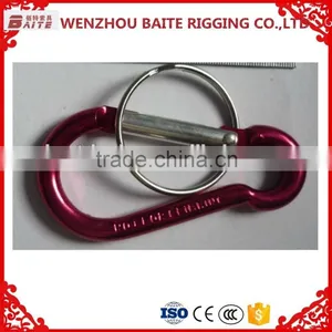 Green Aluminum Carabiner Snap Hook With Hole and Keyring ,Aluminum Spring Hook ,Handbag Aluminum Hook In Rigging Manufacturer thumbnail-3