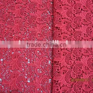 2015 Latest Red African Lace Fabric for Wedding Dress thumbnail-4