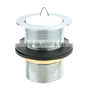 Brass Basin Drain, Without Overflow Hole, Chrome Finish thumbnail-1