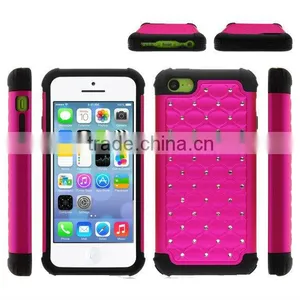 DIAMOND BLING SHOCKPROOF HARD MOBILE PHONE CASE COVER FOR IPHONE 5C thumbnail-1