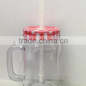 Plastic Mason Jar With Straw and Many Different Size, Colors thumbnail-5
