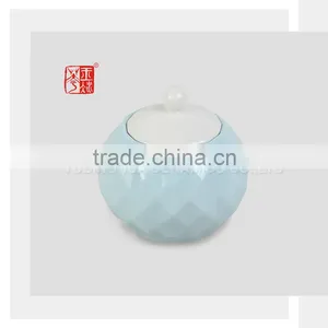 Hot Sale Simple Grey Ceramic Sugar Pot With White Lid thumbnail-2