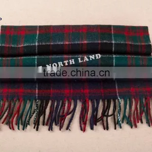 Wool Cashmere Scottish Tartan Scarf thumbnail-3