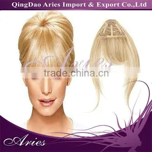 NEW LONG Natural Brazilian Bangs in Light Blonde thumbnail-1