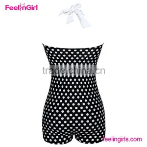 2016 Black Halter One Piece Bikini Swimwear thumbnail-4