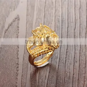 2016 Gold Filled Jewelry Copper Ring for Men Gold Dragon Ring thumbnail-3