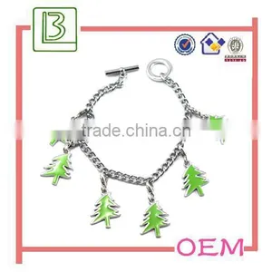 Custom Logo Enamel Promotional Pendant Charm Link Bracelet thumbnail-1