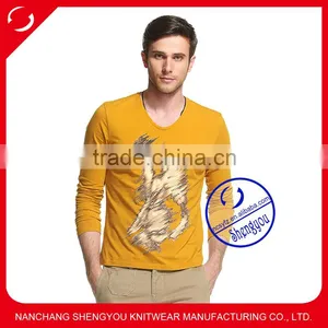 2015 China Supplier Custom Long Sleeve Mens Character Printing T-shirt Wholesale Clothing thumbnail-1