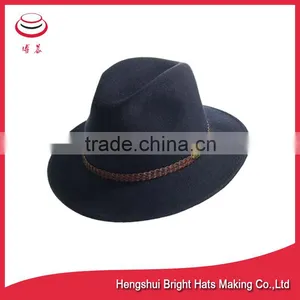 Women's Jordan Wool Felt Fedora Hat With Vegan Leather Belt thumbnail-1