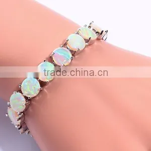 White Opal Stone 925 Sterling Silver Costume Jewelry Imported Bracelets China thumbnail-5