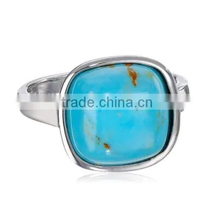 Size 7 925 Sterling Silver Turquoise Rings thumbnail-1