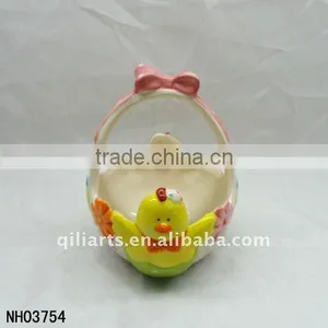 Easter Chicken Ceramic Porcelain Baskets thumbnail-1