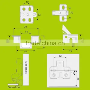 Half-overlay Soft-closing Cabinet Aluminum Frame Door Hinges With Clip-on(HH2112) thumbnail-4