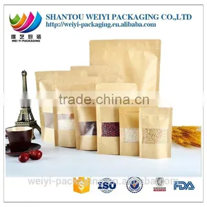 Custom High Quality Kraft Paper Bag With Window and Zipper thumbnail-1