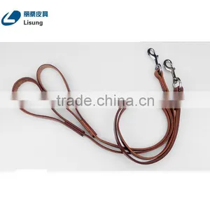Alloy Hooking No Retractable Pure Cowhide Leather Dog Leash thumbnail-1