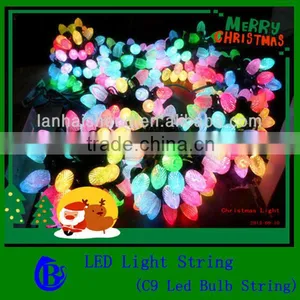 Christmas Lights Wholesale /Commercial C9 LED Faceted Light Set-Warm White/ Strawberry Lamp thumbnail-3