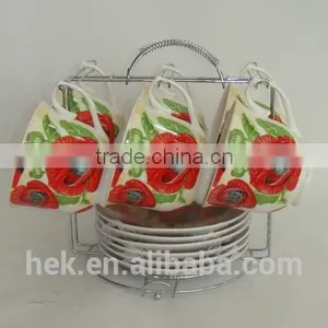 Flower Design Cup and Saucer Set thumbnail-1