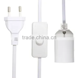 E27 1.5M Plug In Lamp Base Light Socket Switch Cable Vintage Antique Household Lamp Holder EU/UK Plug thumbnail-4
