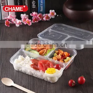 Injection Plastic Modling Type FDA 10pack 3-Compartment Plastic Food Containers With Lids (Black) thumbnail-5