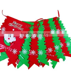 Green and Red Snowman Hanging Bunting Flags Christmas Bunting Hanging Banners thumbnail-3