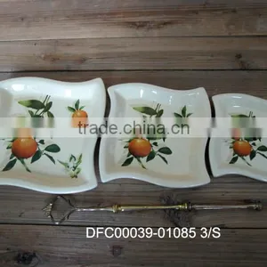 Handmade Ceramic 3 Layer Cake/ Candies Plate for Party thumbnail-1