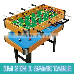2 in 1 Multiple Function Children's Toys Billiard Table Wooden Football Table Combo Home Game Table thumbnail-3