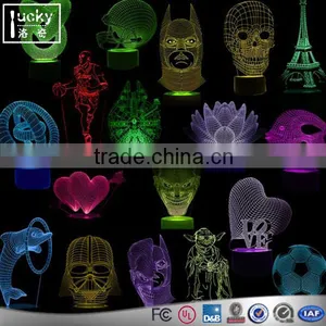 Acrylic Colorful LED Night Light,Custom Various Shape 3D Lamp thumbnail-1