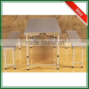 Wholesale Aluminum Outdoor Dinner Portable Folding Table Chair Set thumbnail-1
