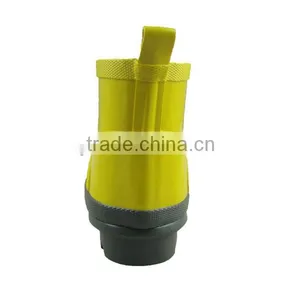 Yellow Lace-up Ankle Rubber Boots thumbnail-3