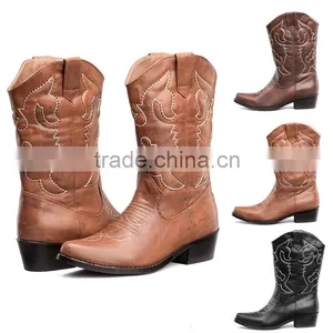 Black Tan Brown Cowgirl&cowboy Genuine Leather Western Boots Wholesale thumbnail-1