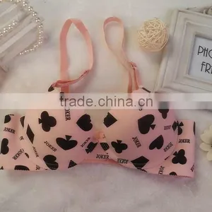 Heart Printing One Piece Bra Hearted Seamless Bra thumbnail-1