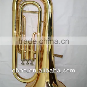 Brass Wind Instrument 3 Valves Gold Lacquer Bb Euphonium Horn--550G thumbnail-1