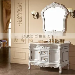 Classic Bathroom Cabinet Luxury Design Solid Wood Vanity thumbnail-1