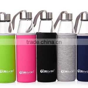 BPA Free Hot Sale White Glass Water Bottle Hot Water Bottle for Girls Voss Water Glass Bottle Wholesale thumbnail-6