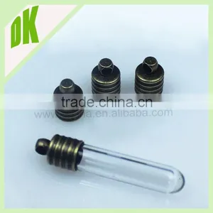 :DIY Wish Vial Pendant Charm Supplies ~~~ Vintage Style Round Glass Tube Dome in Wooden Base // Mini Wish Glass Bottle Pendant thumbnail-2