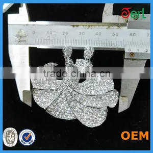 Fashion Clear Rhinestone Lover Brooch For Wedding Invitation thumbnail-4