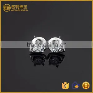 Latest Fashion Jewelry, Synthetic Diamond Stud Earrings in 18k Gold Plating Sterling Silver Jewelry China Wholesale thumbnail-1