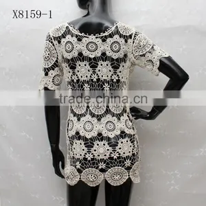 2016 Fashion Sexy Crochet Summer White Dresses For Women thumbnail-4