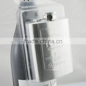 8OZ 201 Stainless Steel Hipflask With Clamshell Hang on Bottle, Blister Packing Hipflask thumbnail-1