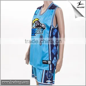 European Custom Dry Fit Basketball Uniforms/shirts Wholesale Design thumbnail-1
