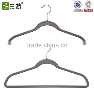Plastic Velvet Flocked Hanger With Logo thumbnail-1