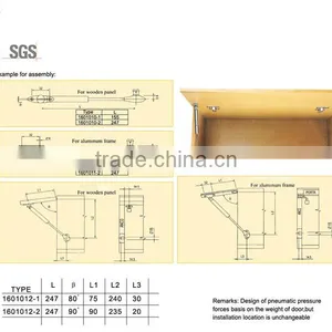 MLW Chrome Surface Pneumatic Support for Cabinet Door thumbnail-2