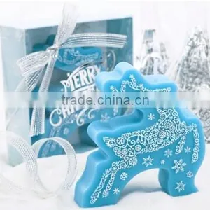 BLUE CHRISMAS DEER CANDLE thumbnail-1