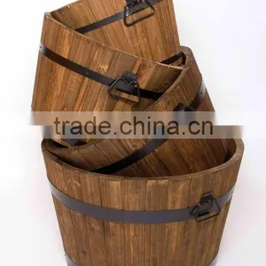 Set of 4 Wooden Planter thumbnail-1