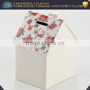 Wholesale Ceramic House Shape Money Box thumbnail-1