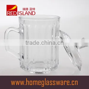 Crystal Glass Mug Glass Tea Cup With Handle&glass Lid thumbnail-1