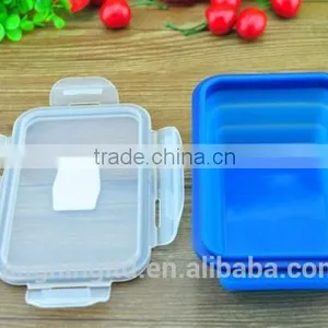 Bpa Free Lunch Box, Square Lunch Box, Silicone Folding Lunch Box OEM Customizable thumbnail-5