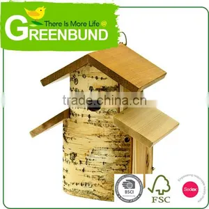 Stand Wooden Bird House Woven Iron Wild Bird Care thumbnail-3