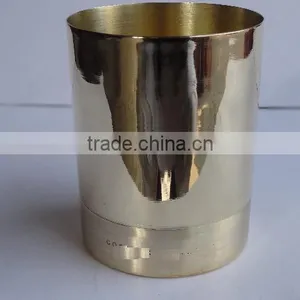 Two Tone Solid Brass Candle Holder With Mirror Polish thumbnail-1