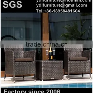 Wicker Rattan Outdoor Table and Chair thumbnail-1